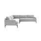 Serena - Velvet L-Sectional With Black Legs