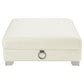 Chaviano - Square Upholstered Ottoman - Pearl White