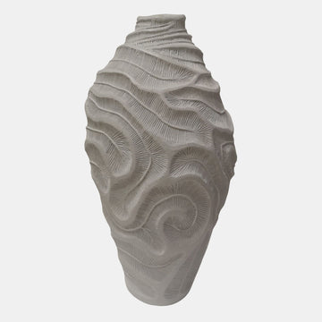 16" Coastal Coral Vase - White