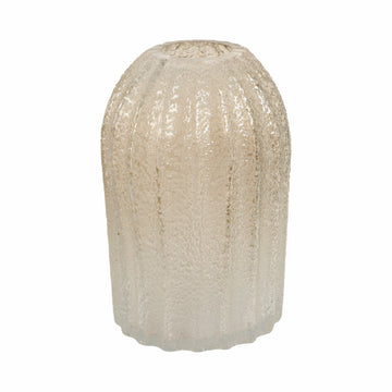 9" Caviar Medium Artisan Blown Glass Vase - Beige