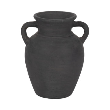 Organic Vase With Handles - Black