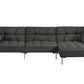 Duzzy - Sectional Sofa - Dark Gray Fabric