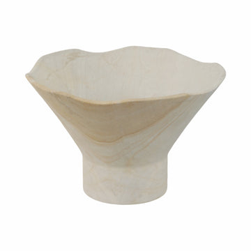 9" Sandstone Pedestal Bowl - Tan