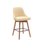 Sicily - Swivel Walnut Wood Faux Leather Stool