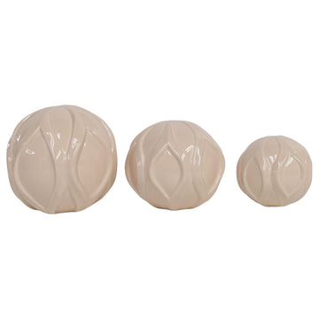 Madison Ceramic Deco Balls 4/5/6" (Set of 3) - Pink