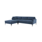 Serena - Velvet Chaise Sectional With Black Legs