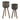 Bamboo Planters On Stands (Set of 2) - Dark Gray
