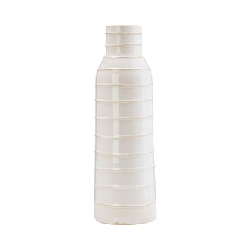 Ceramic 17" Tribal Vase - Ivory