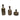 9" / 14" / 17" Norcoat Metal Bottles (Set of 3) - Gold