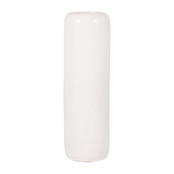 Ceramic 18" Grooved Vase - Ivory