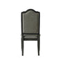 House - Beatrice Side Chair (Set of 2) - Two Tone Gray Fabric & Charcoal Finish