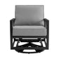 Cayman - Black Aluminum Outdoor Swivel Glider Chair With Cushion - Black / Dark Gray