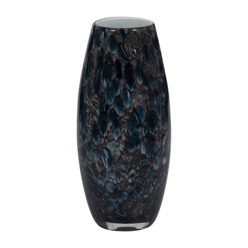 11" Amalda Large Blue Glass Vase - Blue