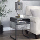 Raziela - End Table - Concrete Gray & Black Finish - 22"