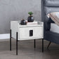 Metis - Nightstand - Vintage White Top Grain Leather