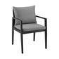 Cayman - Outdoor Patio Dining Chairs With Arms And Cushions (Set of 2) - Gray