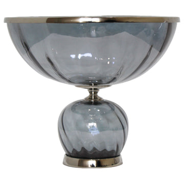 Calline Large Glass Bowl 14" - Gray