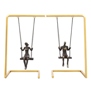 Swinging People Bookends (Set of 2) - Gold