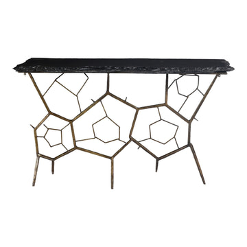 Nate - Slate Console Table - Black