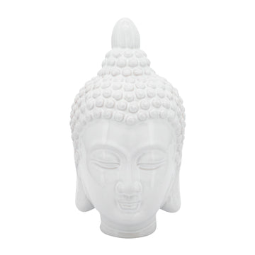 Ceramic Buddha Head 10" - White