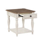 Florian - End Table - Oak & Antique White Finish