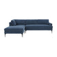 Serena - Velvet Chaise Sectional With Black Legs