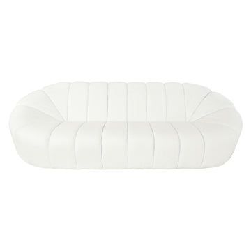 Wood Bolstered 3-Seater Sofa - White