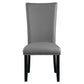 Caralin - Side Chair (Set of 2) - Gray Synthetic Leather & Black Finish