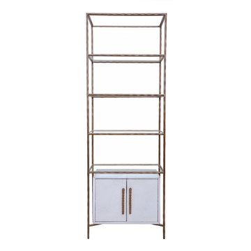 Azamara Real Hide Etagere Shelf - Gold