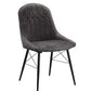 Abraham - Side Chair (Set of 2) - Gray Fabric & Black Finish