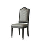 House - Beatrice Side Chair (Set of 2) - Two Tone Gray Fabric & Charcoal Finish