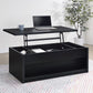 Knapp - Lift Top Cocktail Coffee Table With Dual Drawers - Black