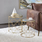 Flowie - Coffee Table (2 Piece) - Clear Glass & Gold Finish