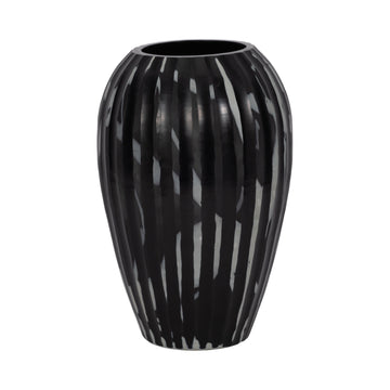 13" Minerva Small Glass Vase - Black / White