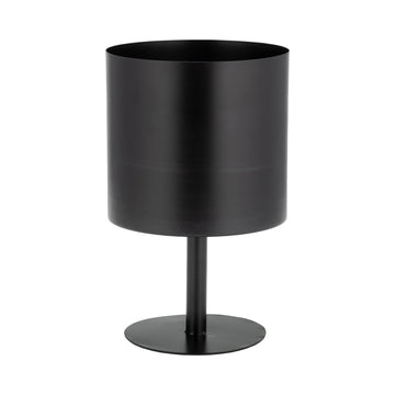 Metal Flat Round Base Planter - Black