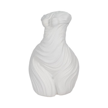 16" Curvy Ribbed Sculpture - White