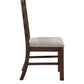 Pascaline - Side Chair (Set of 2) - Gray Fabric, Rustic Brown & Oak Finish