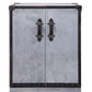 Brancaster - Wine Cabinet - Antique Ebony Top Grain Leather & Aluminum