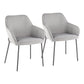 Daniella - Dining Chair - Black Metal And Gray Fabric (Set of 2)