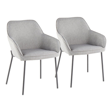 Daniella - Dining Chair - Black Metal And Gray Fabric (Set of 2)