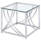 Lille - 3 Piece Glass Top Coffee End Sofa Table Set - Chrome