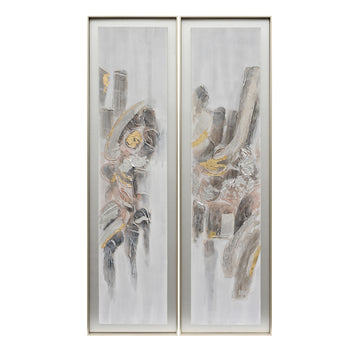 Abstract Oil Painting 70 x 20" (Set of 2) - Multi