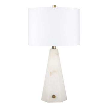 26" Laurel Alabaster Table Lamp - White