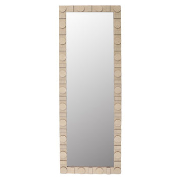 Rectange Leaner Mirror With Circle Details - Bl