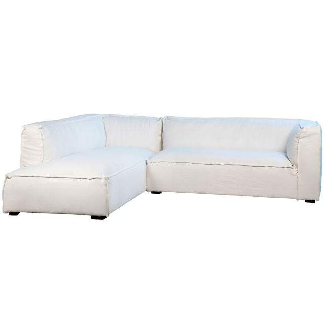 Two Pieces Natural White Sectional Slipcover — Premium Decor SD