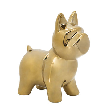 Cer 8" Dog Table Deco - Gold