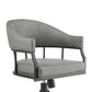 Tibet - Swivel Rolling Dining Chair - Matte Black / Vintage Gray