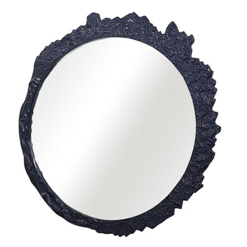 35" Eron Metal Wall Mirror - Black