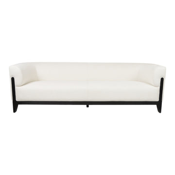 Estair Fabric And Wood Sofa - White / Black
