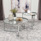 Delia - 2 Piece Round Glass Top Nesting Coffee Table